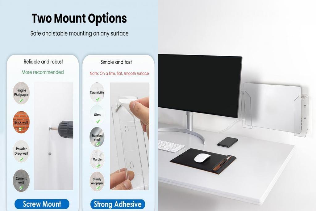 Vertical Laptop Stand for Desk Acrylic Laptop Wall Mount Holder Space ...