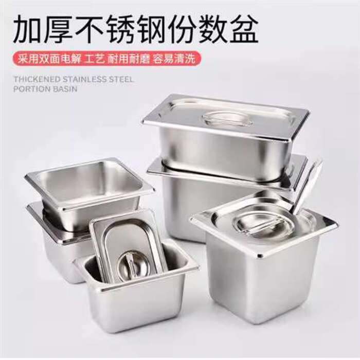 ☑♥ Stainless Steel Portion Tray Fast Food Insulation Cart Lunch Box ...