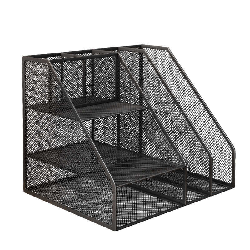 Document Metal Multi-Layer Organizer Vertical File Folder Stand Desk ...