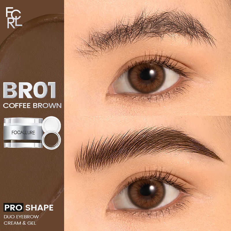 2-In-1 Pro-Shape Eyebrow FOCALLURE Cream Gel 3D Full Sculpted Fluffy ...