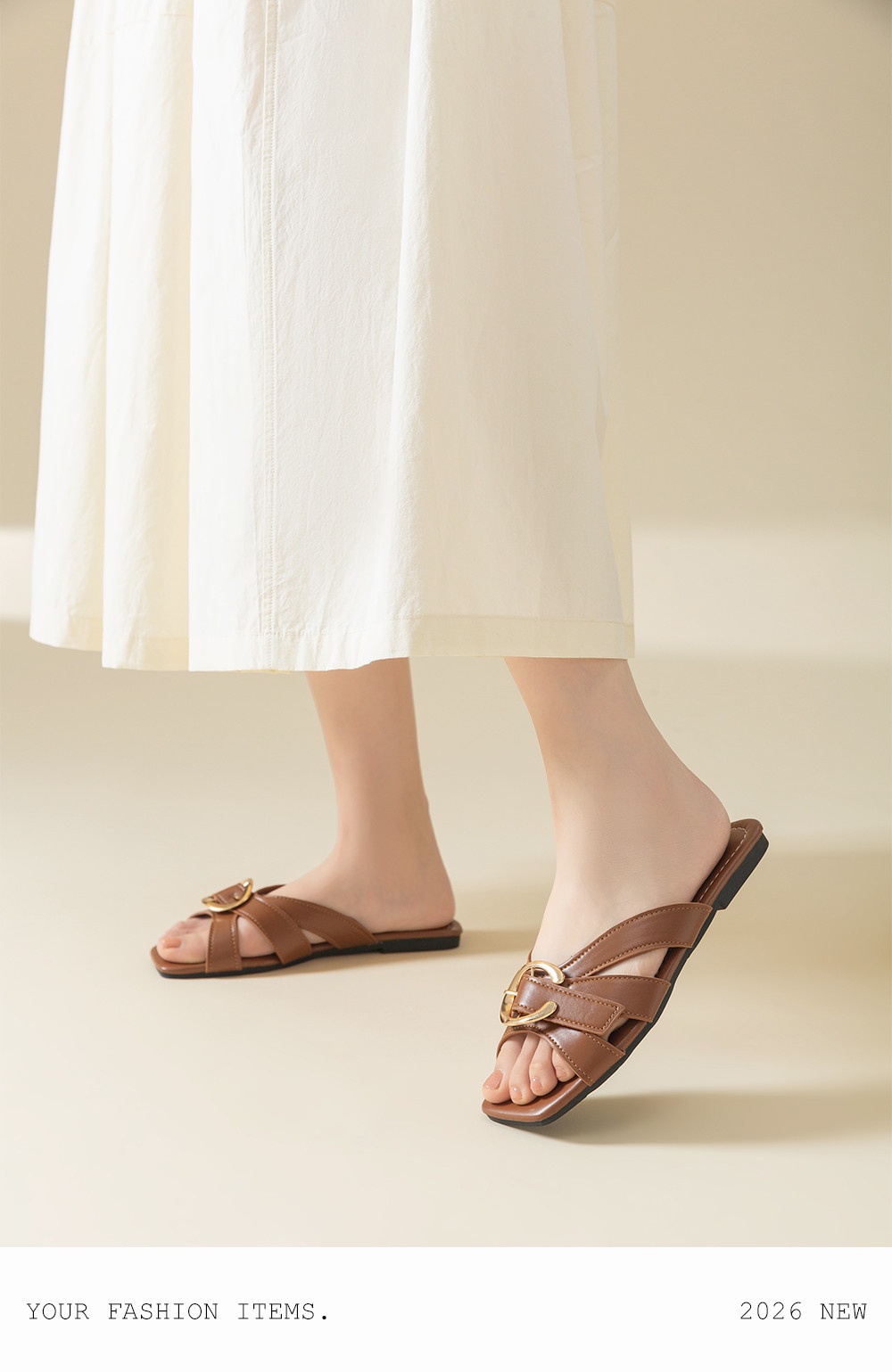 YOTO Classy Sandals For Women Square Toe Leather Strap Cross‑Strap ...