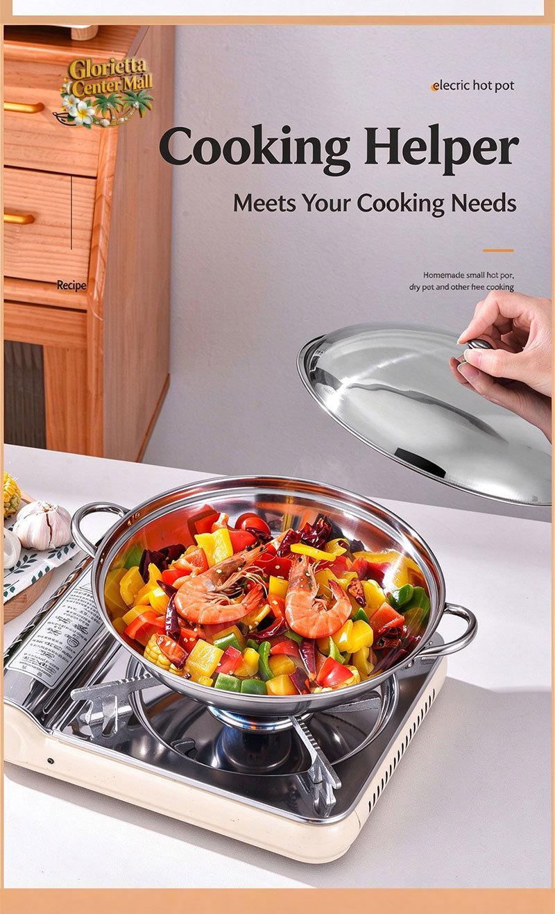 23/25/27cm Thick Stainless Steel Wok Pan Kitchen Cookware for Induction ...