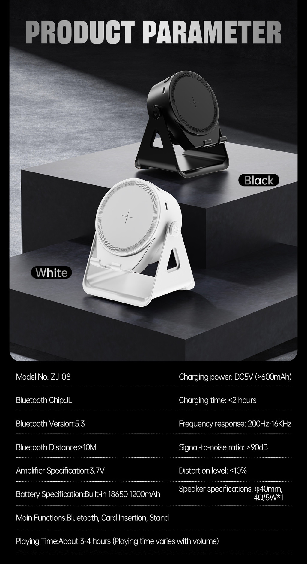 New ZJ08 Multifunctional Wireless Sensor Rotating Phone Holder RGB ...