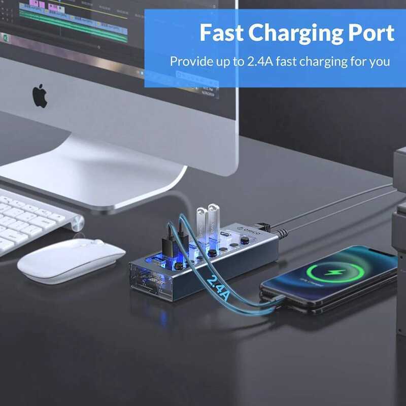 Powered ORICO USB Hub Splitter Socket with Multi USB Port Slot Plug On ...