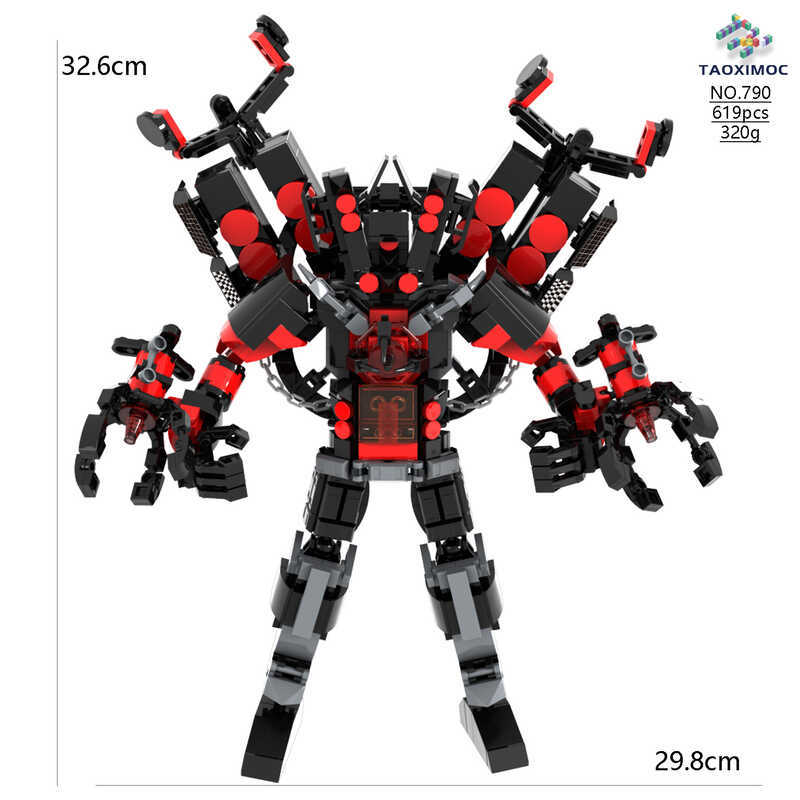 With Compatible LEGO Skibidi Toilet MOC Abstract Building Blocks ...