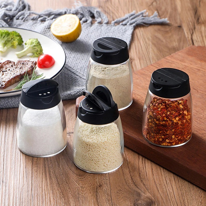 Salt Sugar Spice Powders Condiment Container Bottle with Lid Canister ...