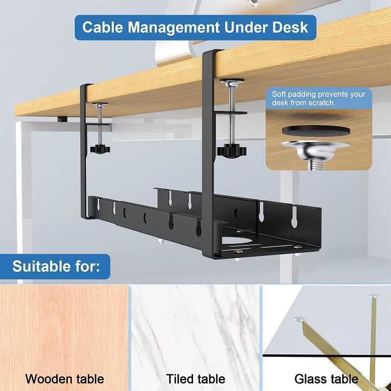 S Codunder Table Storage Rack Cable Management Tray Desk Socket Holder ...