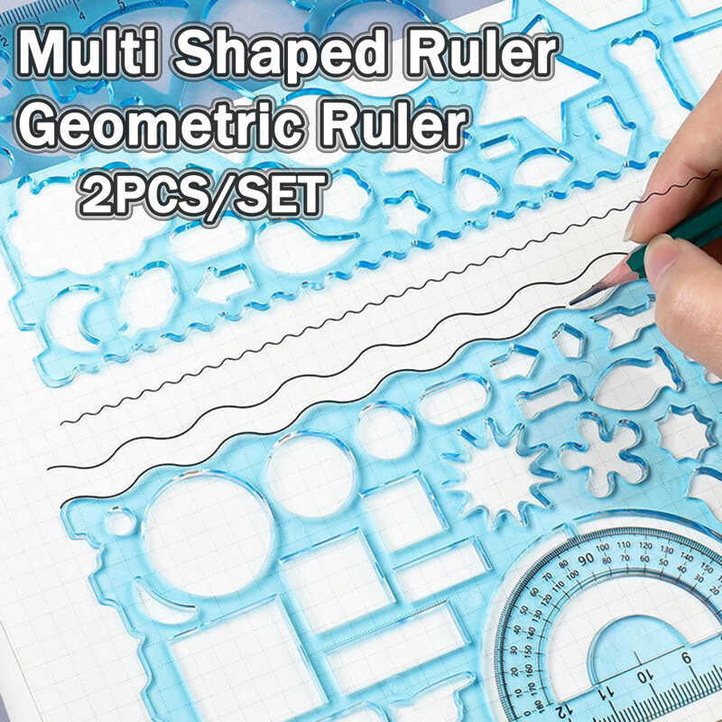 Multi Shaped Ruler Drawing Geometry Smooth Edge Hollowed-Out Geometric ...