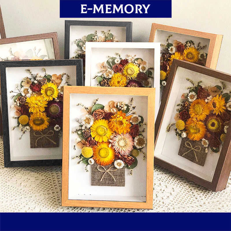 3D Wooden Photo Frame Shadow Box Floating DIY Picture Dried Flower ...