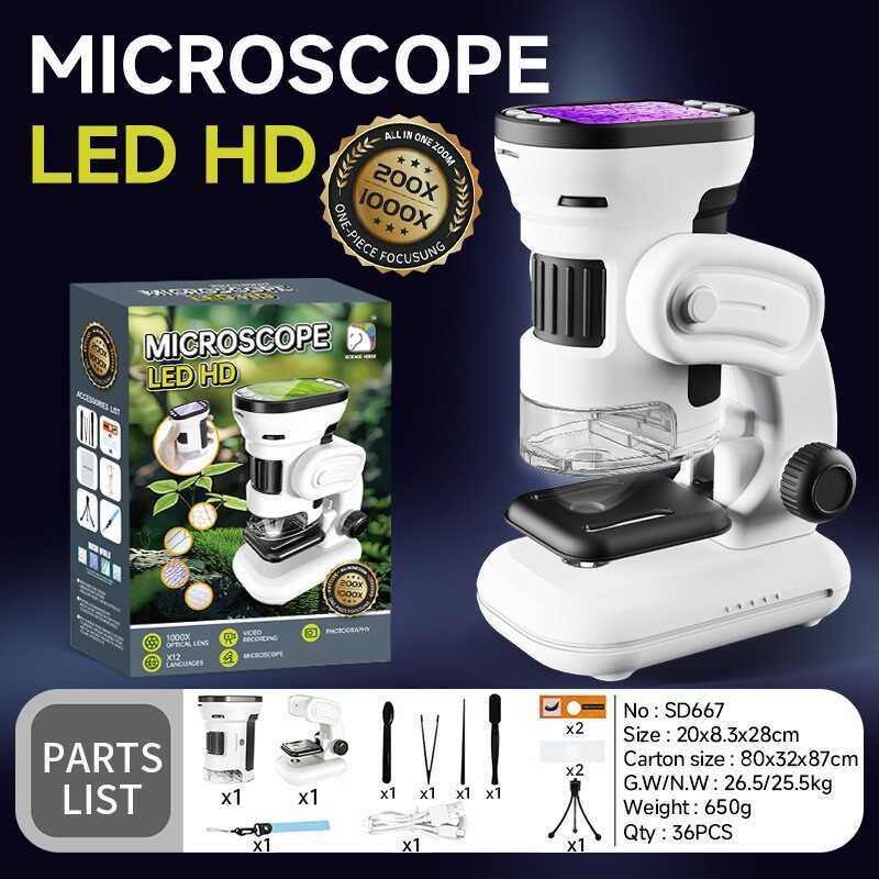 SD667 Smart Digital Electron Microscope Children Biological Learning ...