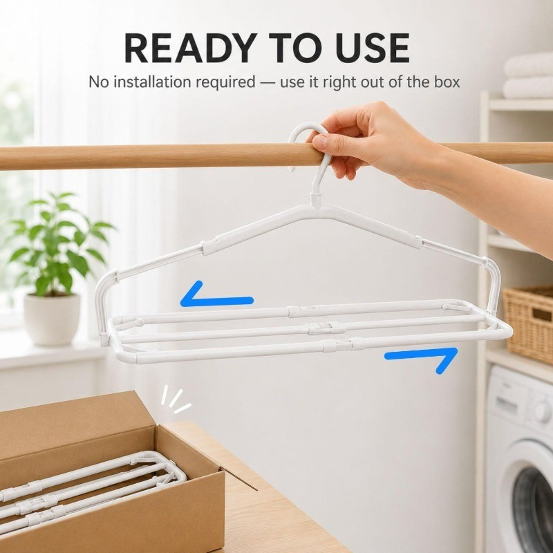 1/3/5Pcs Space Saving Adjustable Clothes Hangers / Retractable Towel ...