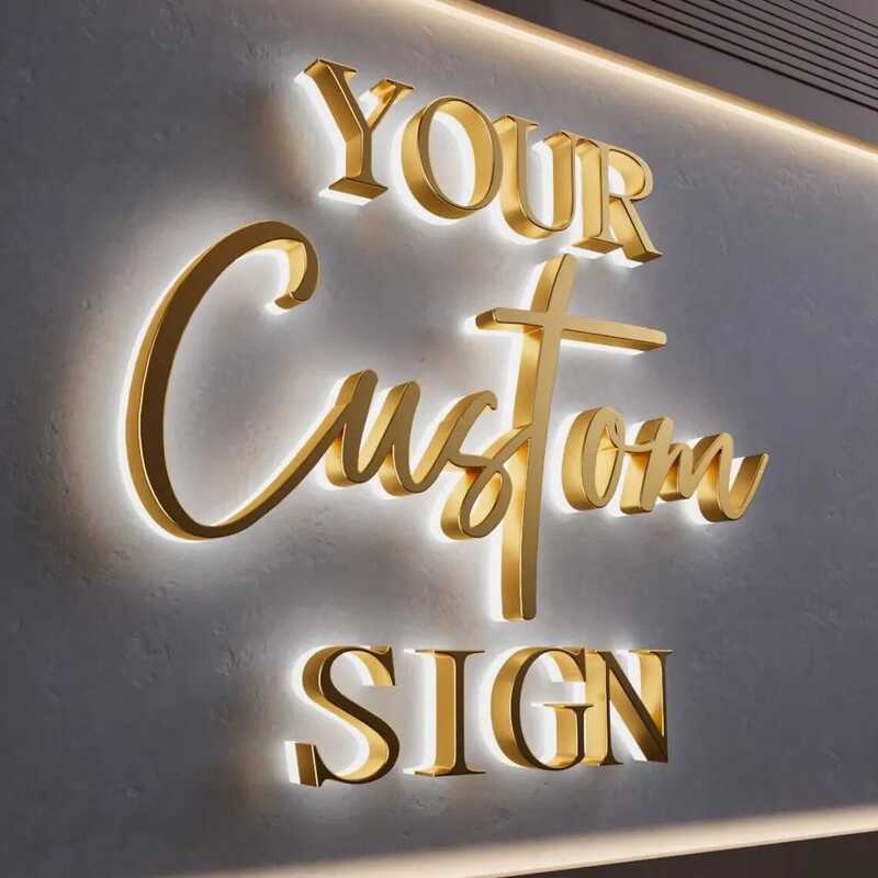X Custom LED Business Backlit Signage Outdoor Halo Illuminated 3D Sign ...