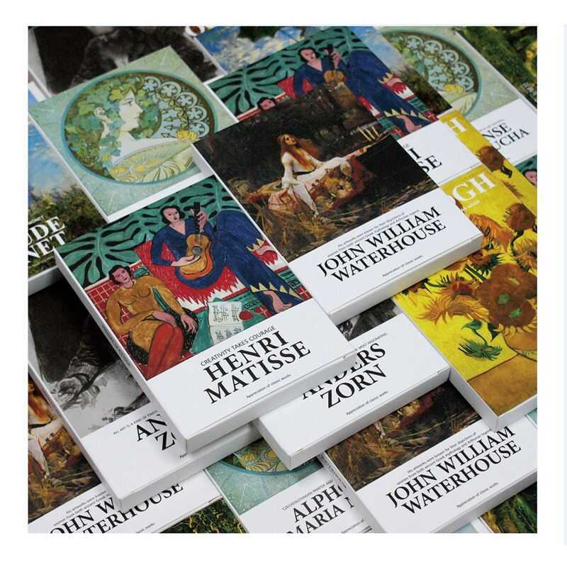 30 Sheets/Set Art Museum Series Famous Artists English Envelopes ...