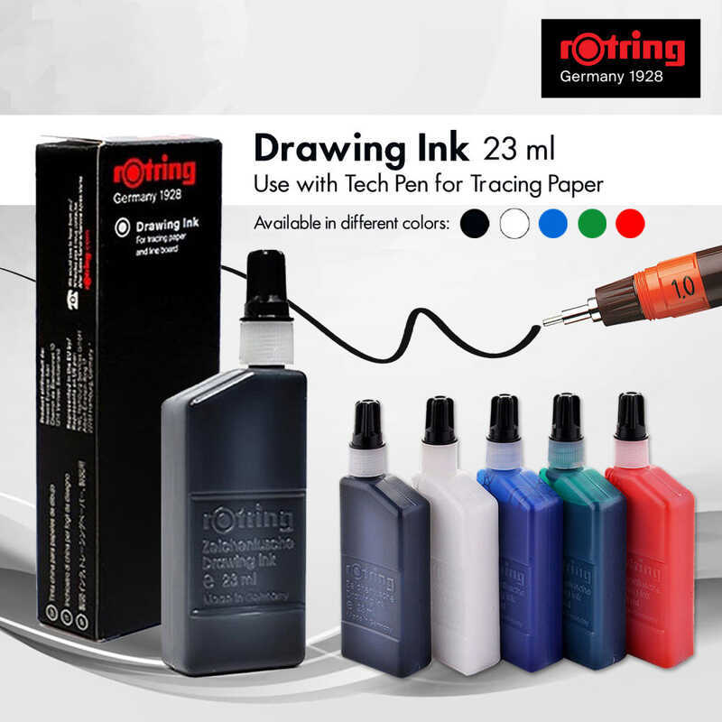 Rotring Drawing Ink Refill For Isograph Technical Pen 23Ml Black, Blue ...
