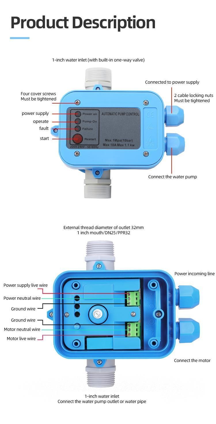 1100W Automatic Pressure Controller Household Intelligent Water Pump ...