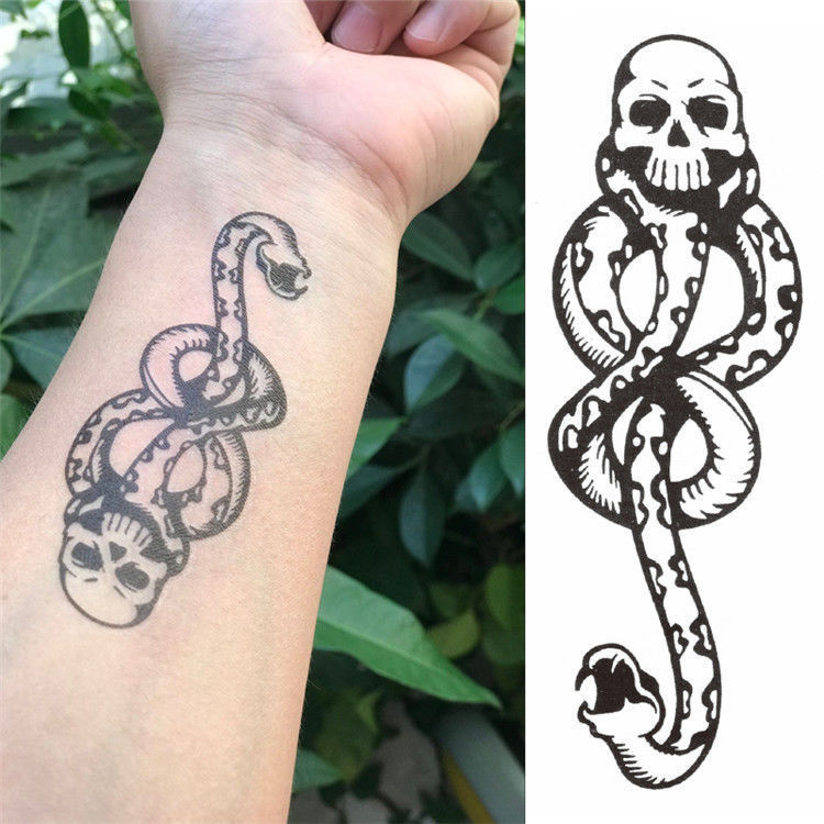 Juice Volcanic Death Eater Snake Stick Tattoo Stickers Dark Series Arm ...