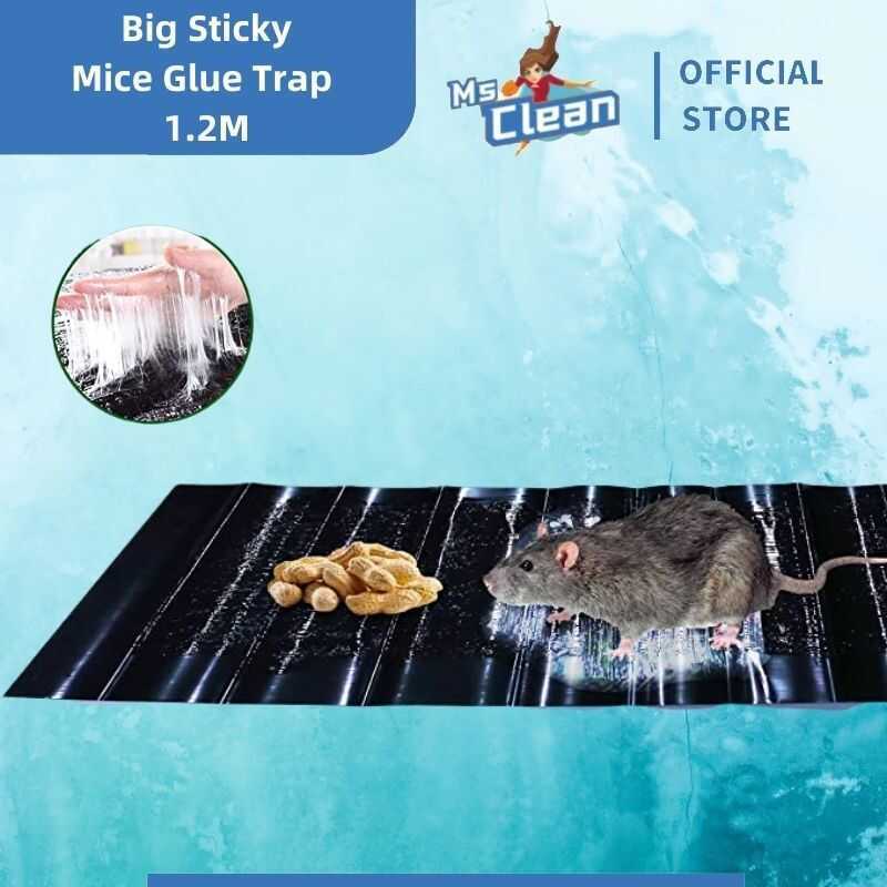Ms. Clean Big Sticky Mice Glue Trap 1.2M Mouse Board High Effective ...