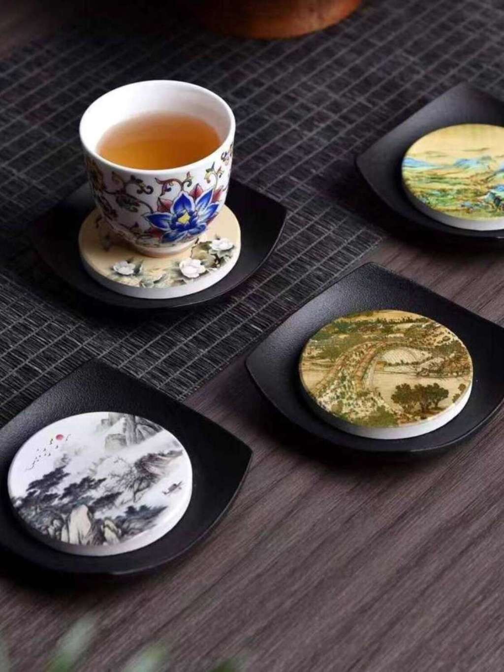 ☑♥ Ceramic Tea Ceremony Coaster Small Creative Quick-Dry Plate Water ...