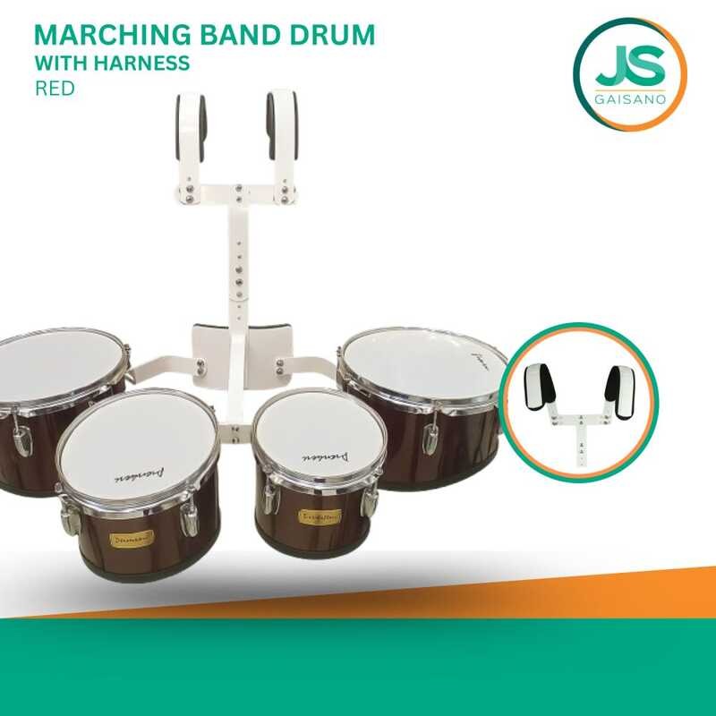 Marching Band Drum With Harness For Multiple Drums-Quadro Red 8'10'12 ...