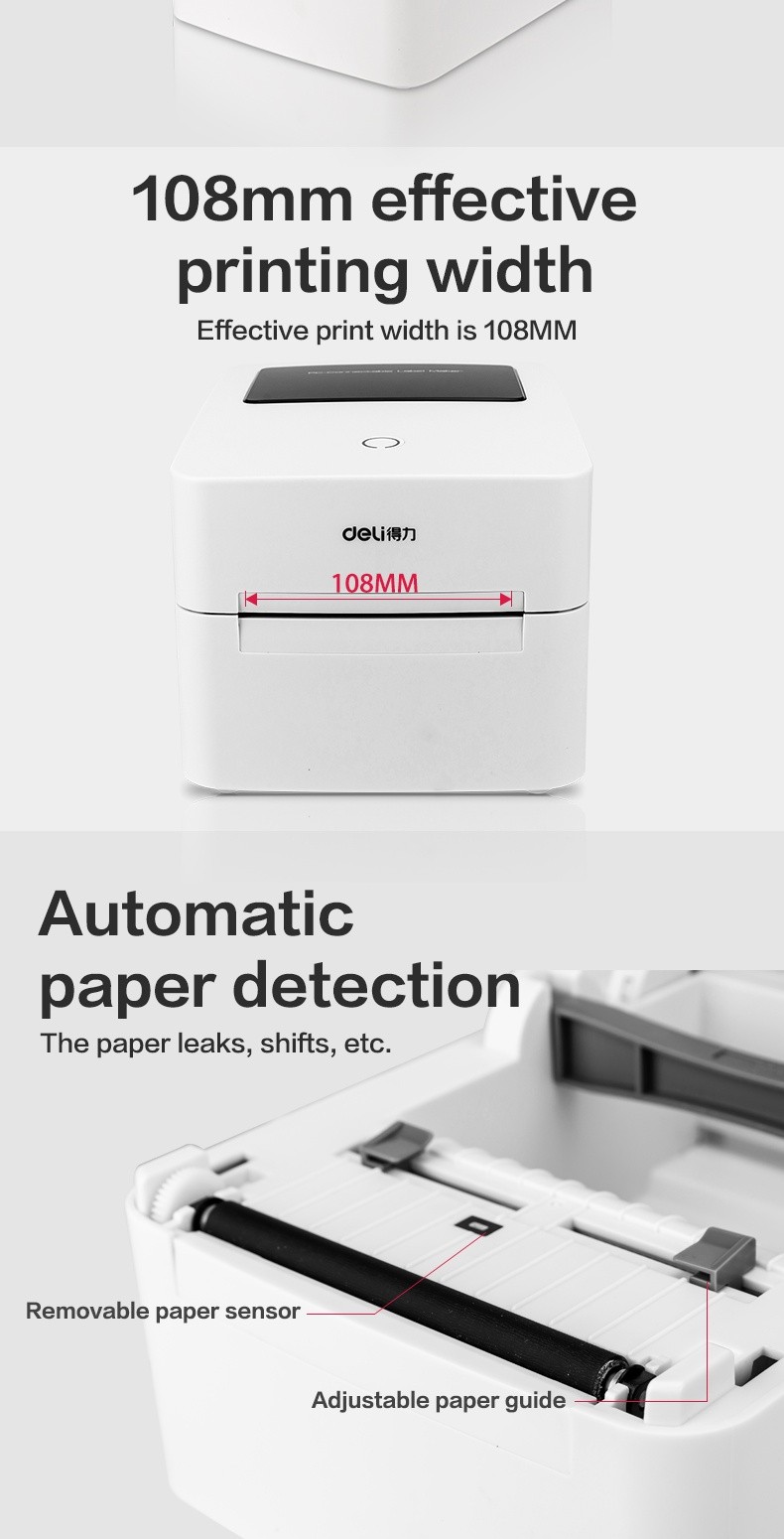 Deli Thermal Label Printer Ink-Free Barcode Shipping Label Printer ...