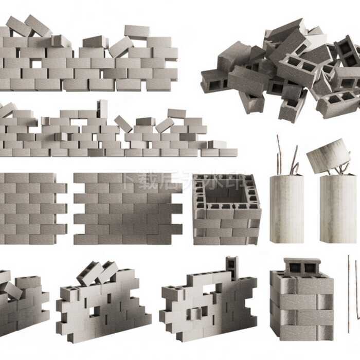 Modern Blocks Concrete Hollow Bricks Building Components Brick Wall ...