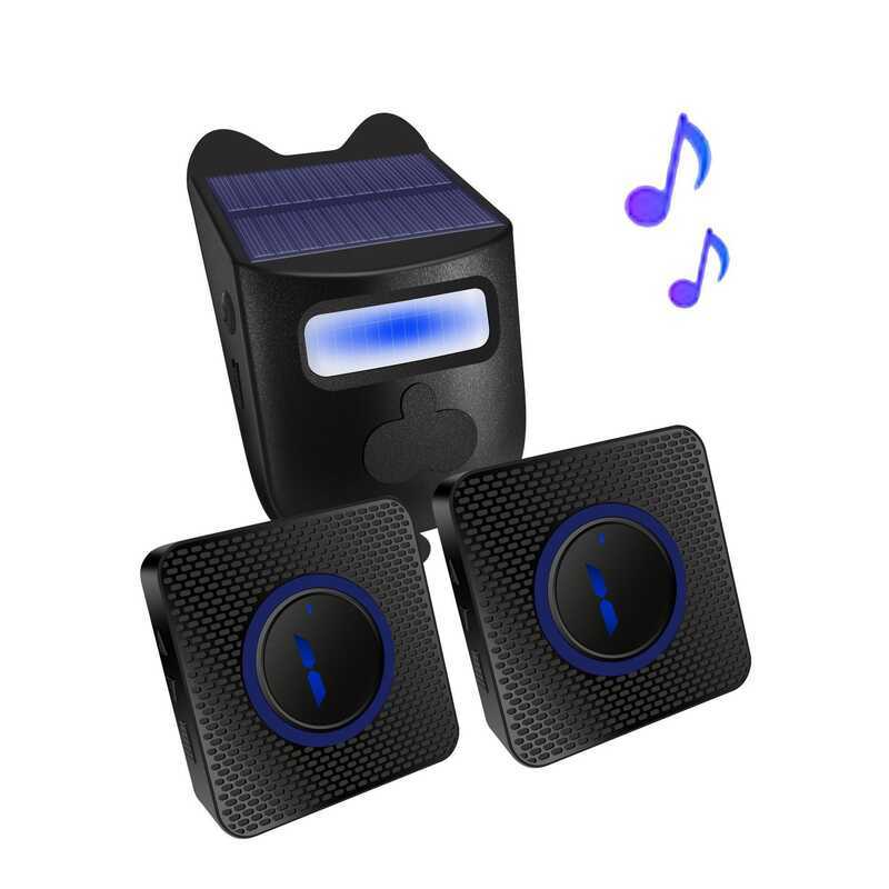 Solar Anti-theft Entry Door Prompter Split Human Infrared Sensor Bell ...