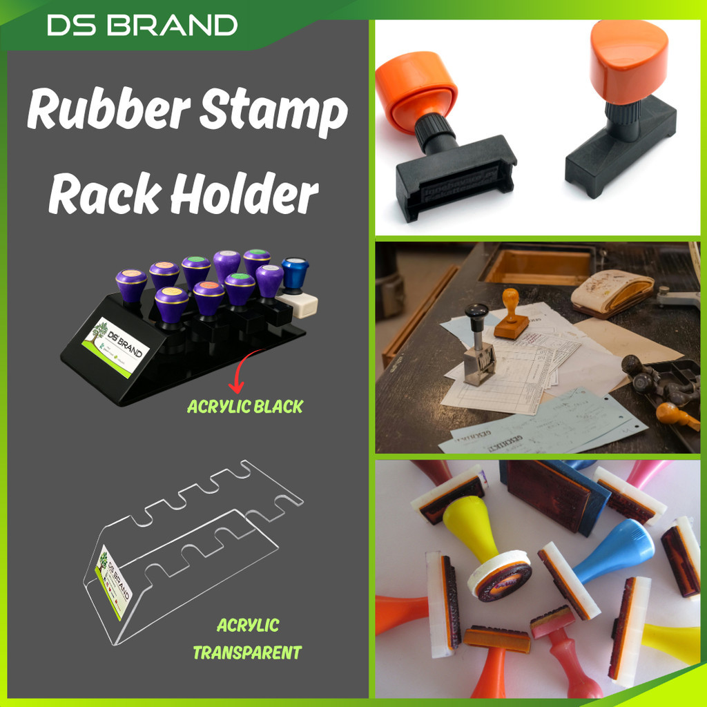 Rubber Stamp Rack Holder Acrylic Rak Cop Getah Organizer 10 Slot DS ...