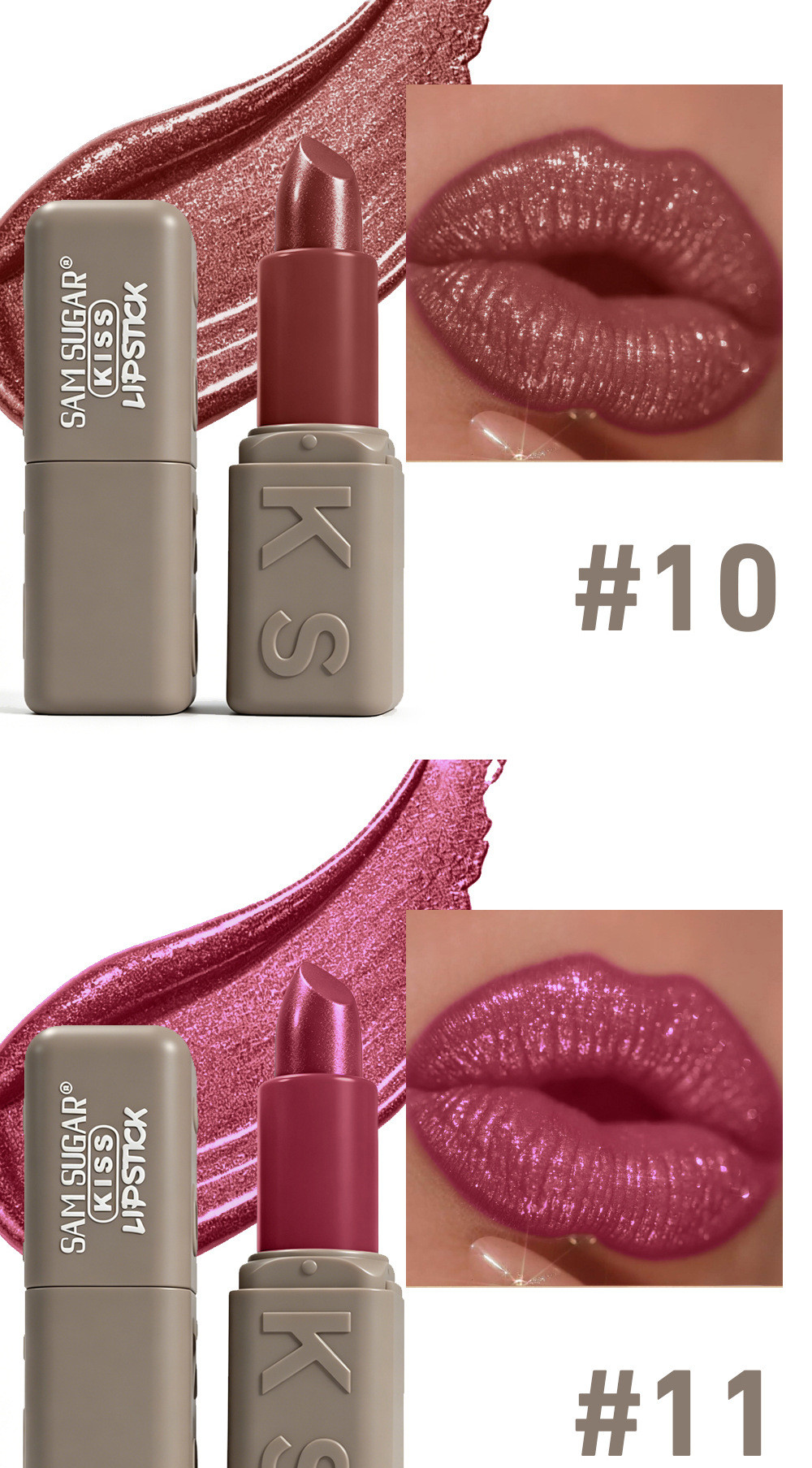 SAM SUGAR 1 Pc Sculpted Matte Shimmer Lip Balm Soft Velvet Pearlescent ...
