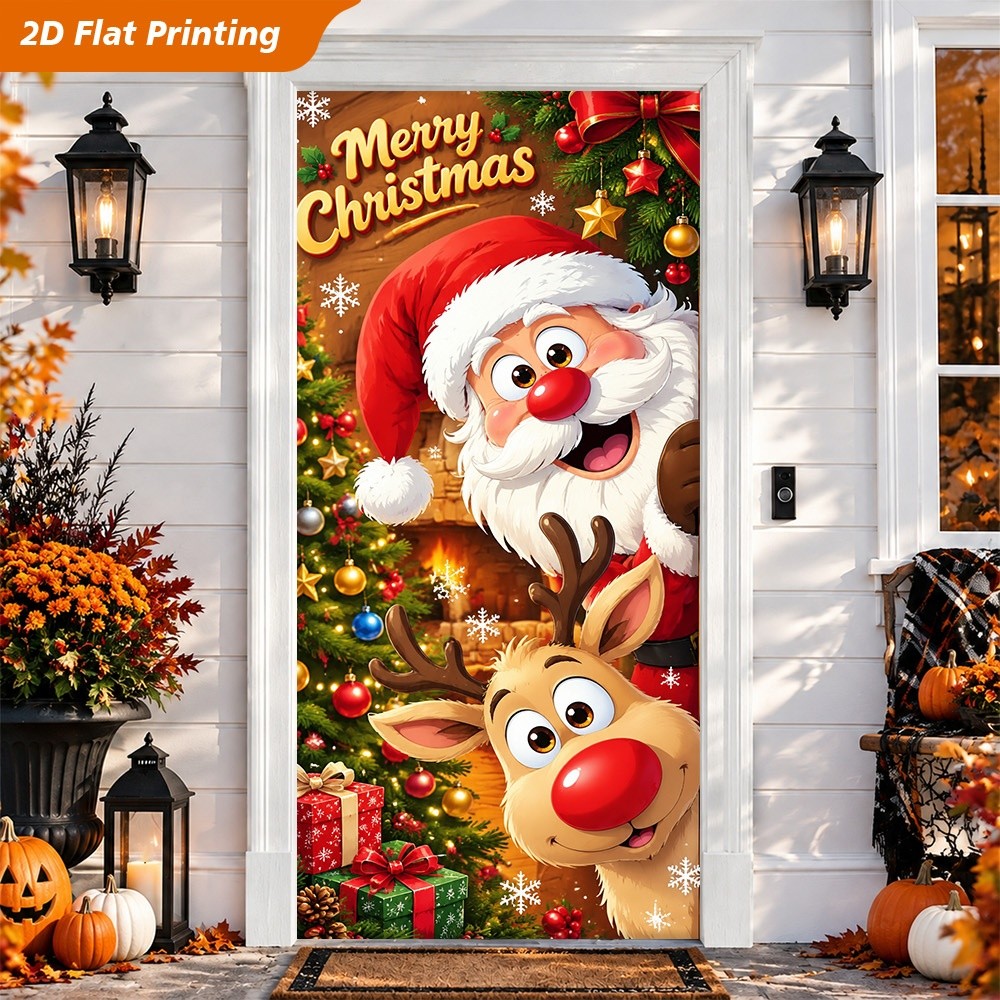 【New design】 2D Flat Christmas Door Cover Banner 10styles design Xmas ...