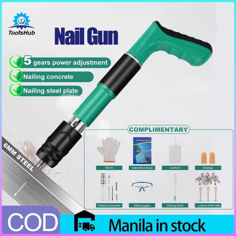 Toolshub Manual Nail Gun Cordless Puncher Rivet Ceiling Concrete Steel ...