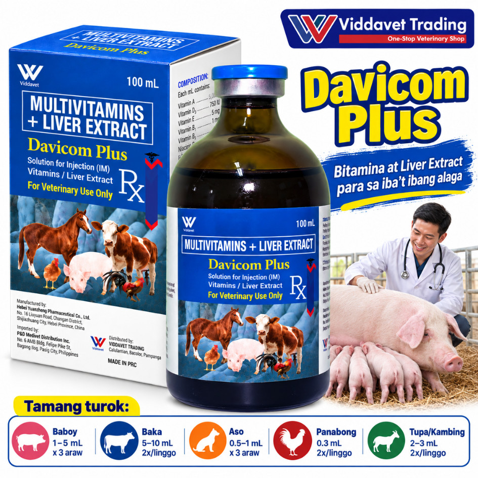 Davicom Plus 100 ml b complex + liver extract injectable for b complex ...