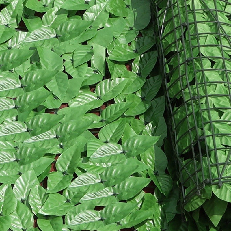 Artificial Leaf Hedge Panels Faux Greenery Privacy Fence Grass Wall for ...
