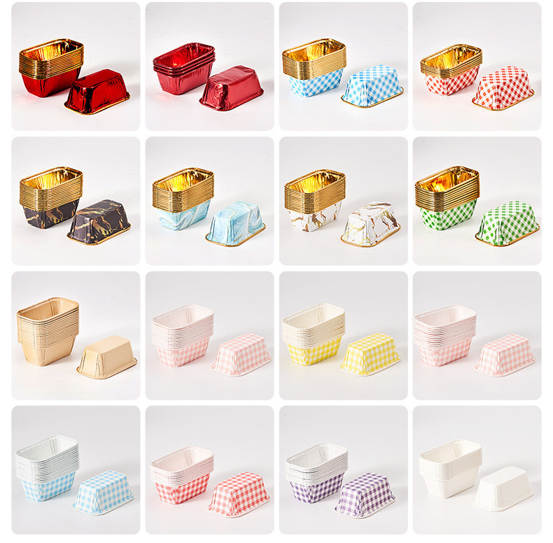 50pc Rectangle Cupcake liner *CC LINER REC* High Temperature Resistant ...