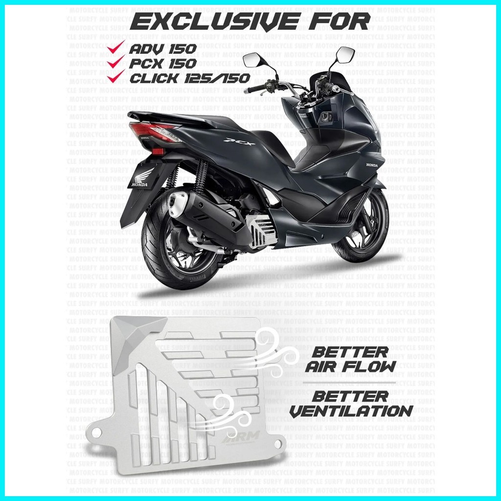 PREMIUM ARM FULL CNC AIR SCOOP RADIATOR COVER Silver for VARIO, PCX ...