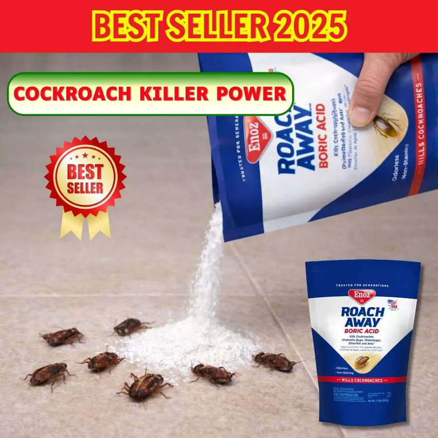 Cockroach Killer Boric Acid Powder Enoz Roach Away Powerful Long ...