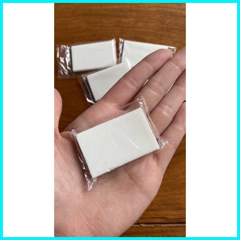 White Rectangular Bath Soap in Clear Plastic Wrapper (100pcs per order ...