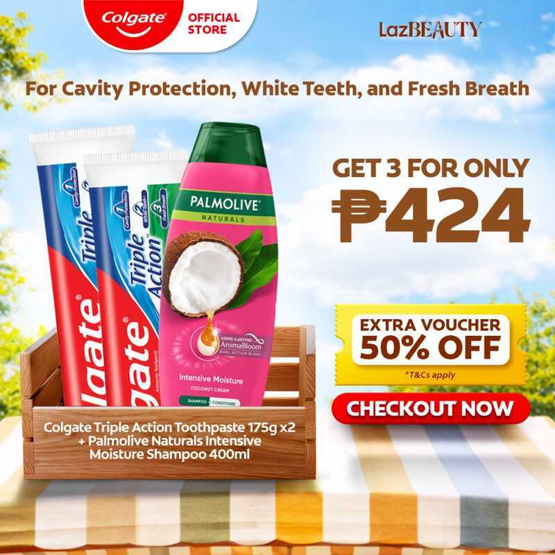 Colgate Triple Action Toothpaste 175G X2 + Palmolive Naturals Intensive ...