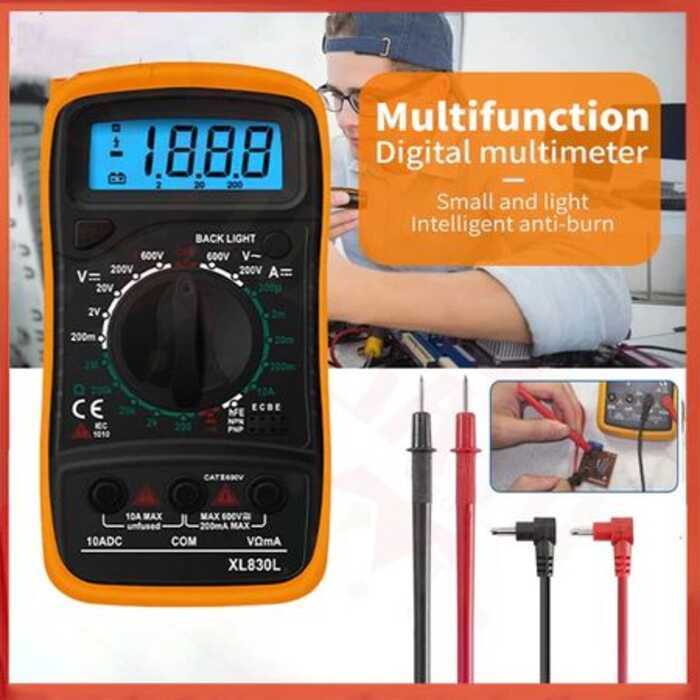 XL L DC Ammeter Voltmeter Ohm Voltage Tester Meter Multimetro Handheld ...