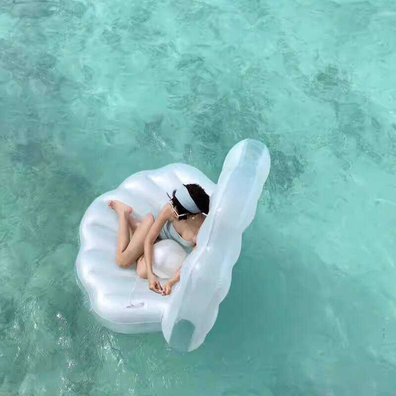 INS Pearl Shell Floating Bed Water Inflatable Lounger Ride-on Adult ...