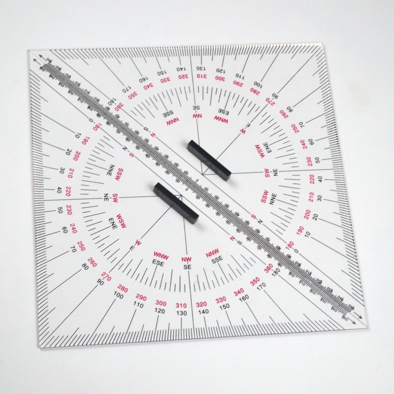 300mm Chart Drawing Triangle Ruler for Ship Drawing Nautical Protractor ...