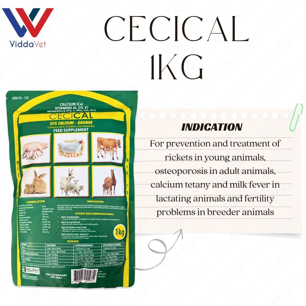 1kg Cecical with Calcium Powder Feed Supplement for Farm Animals ...