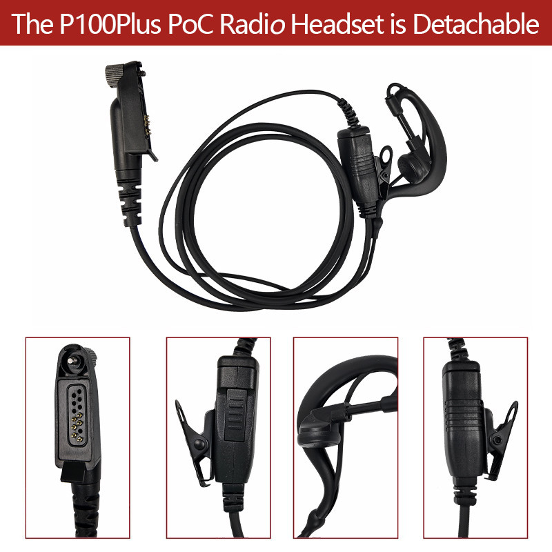 OKARADIO P100PLUS POC Radio Earpiece Two-Way Radio with Mic 6-Pin Ear ...