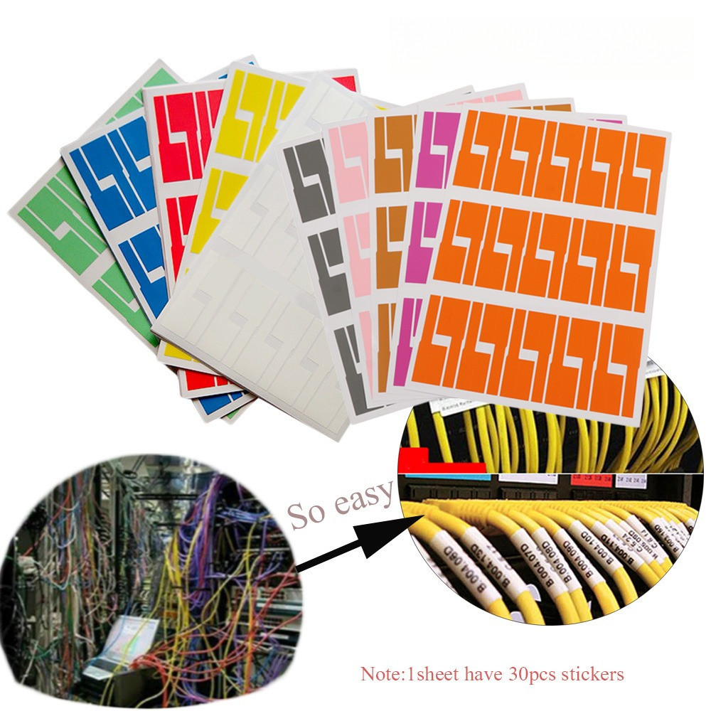 360Pcs Writable Waterproof Label Stickers Colorful Network Electrical ...
