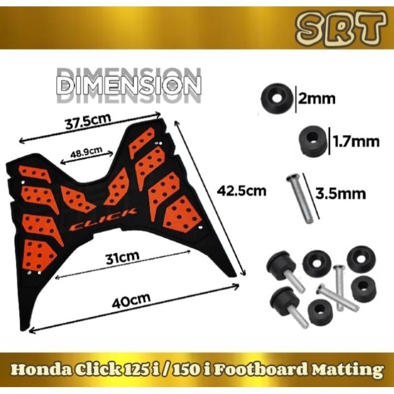 Honda Click V3 125i / 150i Rubber Matting With Bolts For Click ...