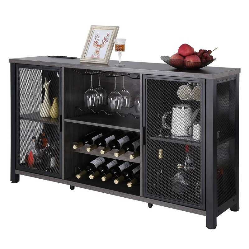 DB Wholesale 47-Inch Industrial Bar Cabinet Space-Saving Wine Table ...