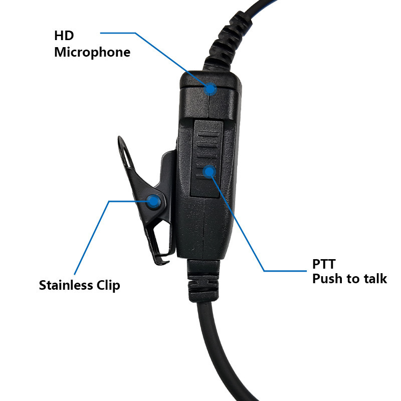 OKARADIO P100PLUS POC Radio Earpiece Two-Way Radio with Mic 6-Pin Ear ...