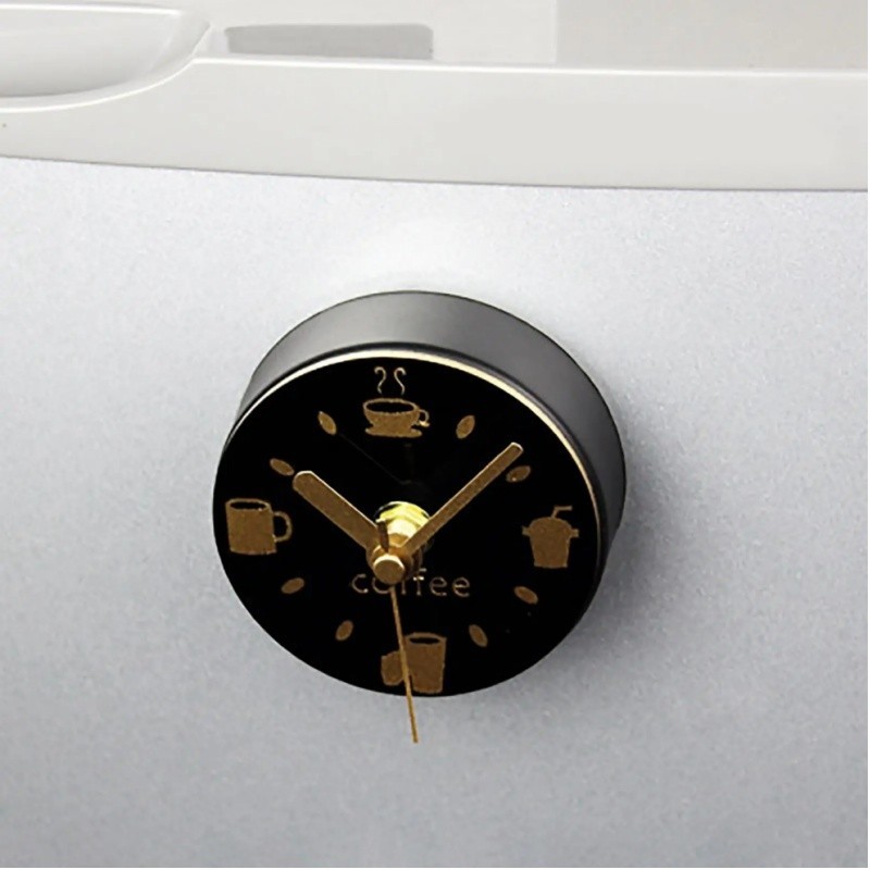 Fridge Magnetic Clock Round Cartoon Cafe Pattern Clock Pendant Portable ...