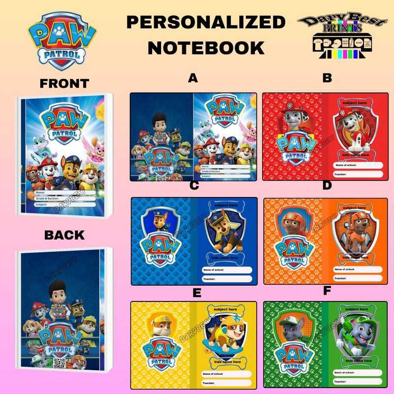Paw Patrol Personalized Customized Writing Composition Stapled Notebook ...