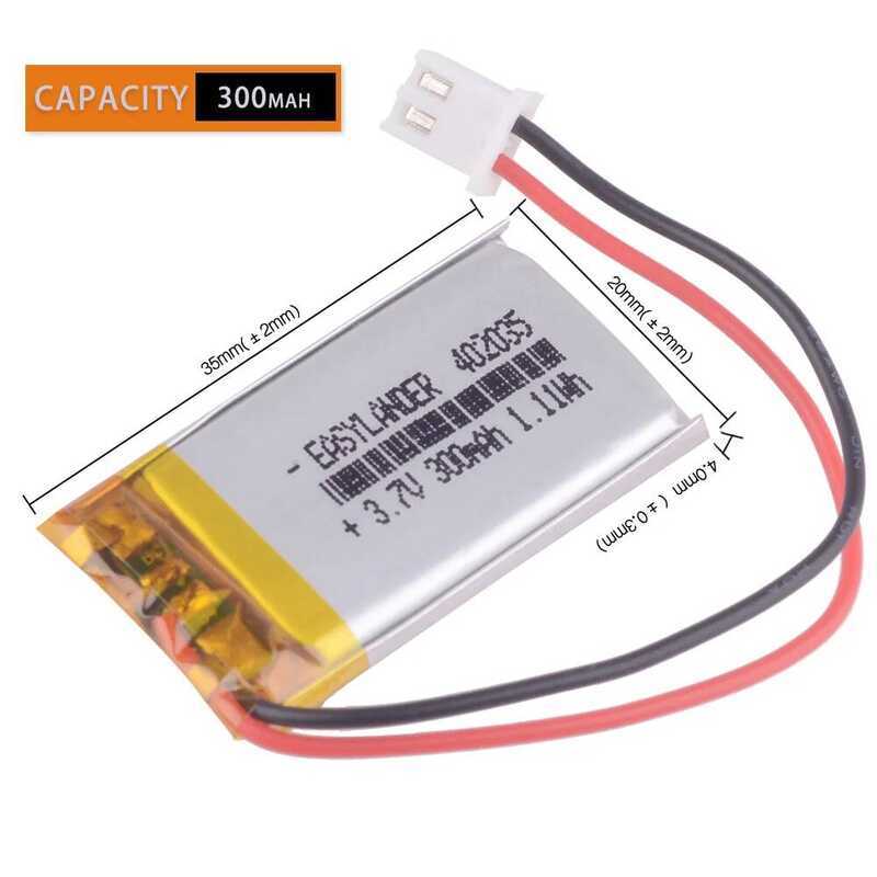 3.7V 250Mah 402035 Lithium Polymer Rechargeable Battery Jst2.54 2Pin ...