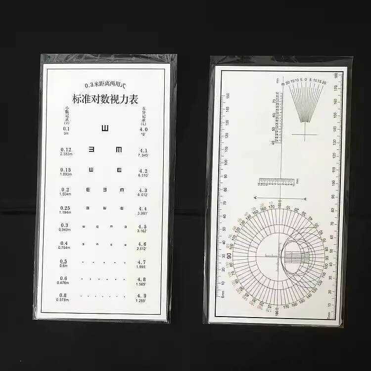 Near Chart Card Small Vision Test Optometry Eye Examination Myopia ...